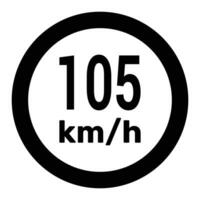 snelheid begrenzing teken 105 km h icoon vector illustratie