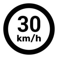 snelheid begrenzing teken 30 km h icoon vector illustratie