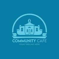 gemeenschap cafe logo ontwerp en restaurant logo ontwerp. vector
