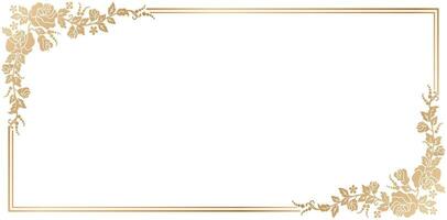 vector illustratie van roos bloem hoek kaders met gouden kleuren geïsoleerd wit achtergronden voor certificaat van voltooiing sjabloon, presentaties, gebruiker koppel advertenties, lay-outs, collages, tafereel bureaus