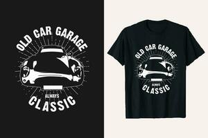 klassiek auto t-shirt ontwerp. wijnoogst vector t overhemd sjabloon. voorkant kijken klassiek stijl grafisch afdrukken shirt.