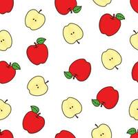 gemakkelijk naadloos rood appel patroon ontwerp sjabloon vector