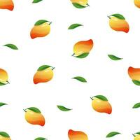 gemakkelijk mango fruit naadloos patroon ontwerp vector