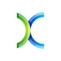 brief X kleurrijk icoon logo ontwerp vector