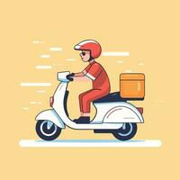 levering scooter fiets vlak vector illustratie