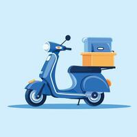 levering scooter fiets vlak vector illustratie