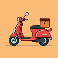 levering scooter fiets vlak vector illustratie