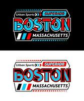 Boston Massachusetts stad racing lettertype, voor afdrukken Aan t overhemden enz. vector