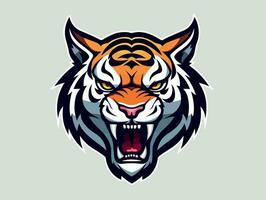 boos tijger esport logo vector illustratie met geïsoleerd achtergrond