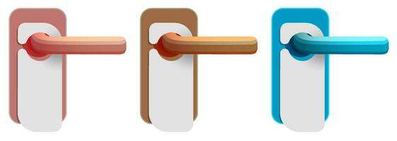 deurknop in tekenfilm stijl met met etiket voor Doen niet storen of andere bericht. geïsoleerd vector Aan wit achtergrond
