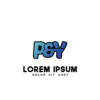 py eerste logo ontwerp vector