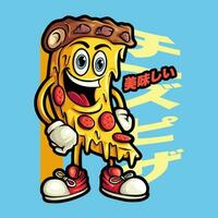 pizza mascotte vector