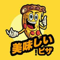 pizza mascotte vector