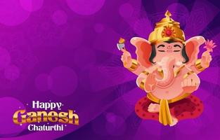 vrolijke ganesh chaturthi achtergrond in paars vector