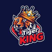 de koning tijger mascotte met kroon op het hoofd vector