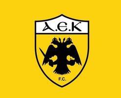 aek Athene club logo symbool Griekenland liga Amerikaans voetbal abstract ontwerp vector illustratie met geel achtergrond