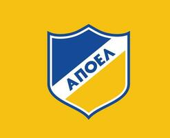 apoel nikosia club logo symbool Cyprus liga Amerikaans voetbal abstract ontwerp vector illustratie met geel achtergrond