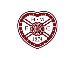 hart van midlothian fc club logo symbool kastanjebruin Schotland liga Amerikaans voetbal abstract ontwerp vector illustratie