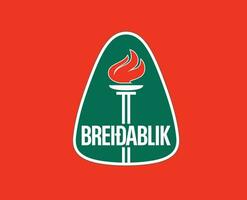 breidablik kopavogur club logo symbool IJsland liga Amerikaans voetbal abstract ontwerp vector illustratie met rood achtergrond