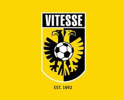 vitesse arnhem club symbool logo Nederland eredivisie liga Amerikaans voetbal abstract ontwerp vector illustratie met geel achtergrond