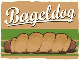 bagel hond poster sjabloon voor afdrukken vector