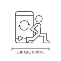 online fitness circuit training lineaire pictogram. vector