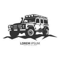 minimaal en abstract logo van jeep icoon uit weg vector auto silhouet geïsoleerd ontwerp oud jeep