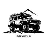 minimaal en abstract logo van jeep icoon uit weg vector auto silhouet ontwerp