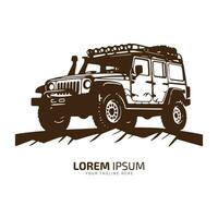 minimaal en abstract logo van jeep icoon uit weg vector auto silhouet geïsoleerd ontwerp oud auto