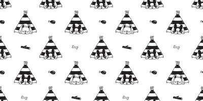 hond naadloos patroon Frans bulldog vector tent huis slapen bot speelgoed- tekenfilm sjaal geïsoleerd tegel achtergrond herhaling behang tekening illustratie ontwerp
