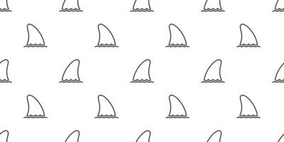 haai vin naadloos patroon vector dolfijn vis walvis sjaal geïsoleerd herhaling behang tegel achtergrond dier tekenfilm illustratie oceaan zee tekening wit ontwerp