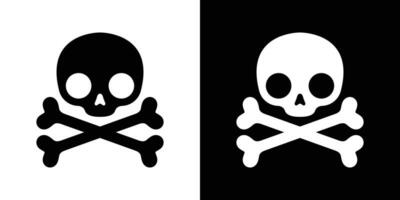 schedel piraat icoon gekruiste beenderen vector halloween logo symbool bot geest karakter tekenfilm illustratie tekening ontwerp