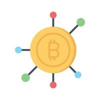 cryptogeld munt vector ontwerp, bitcoin icoon in modern stijl