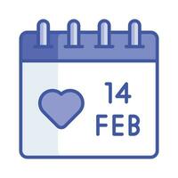 uniek en modieus vector van valentijnsdag dag kalender, klaar voor premie gebruik