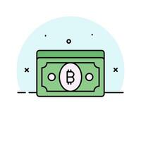controleren deze mooi icoon van bitcoin bankbiljet, papier munteenheid, cryptogeld vector