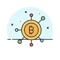 cryptogeld munt vector ontwerp, bitcoin icoon in modern stijl