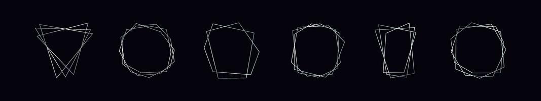 zilver meetkundig veelhoekige kader vector