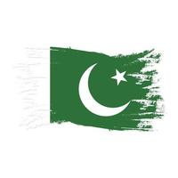 vlag van pakistan met aquarel borstel stijl ontwerp vectorillustratie vector