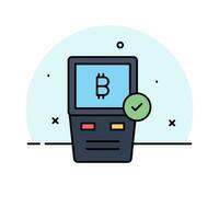 bitcoin Geldautomaat machine vector ontwerp klaar voor premie downloaden