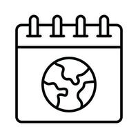 wereld wereldbol met kalender tonen icoon van aarde dag in modieus stijl vector