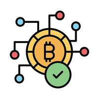 cryptogeld munt vector ontwerp, bitcoin icoon in modern stijl