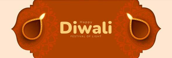gelukkig divali. Hindi festival van lichten vakantie viering spandoek. achtergrond sjabloon ontwerp met diya lamp decoratie .vector illustratie vector