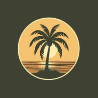logo van een single palm boom vector
