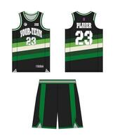 basketbal Jersey sjabloon ontwerp, basketbal uniform mockup ontwerp, vector sublimatie sport- kleding ontwerp, Jersey basketbal ideeën.