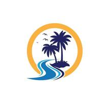 palmboom zomer logo sjabloon vector
