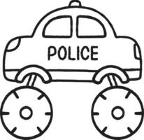 schets speelgoed- auto tekenfilm illustratie redden monster ambulance vector