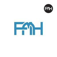 brief fmh monogram logo ontwerp vector