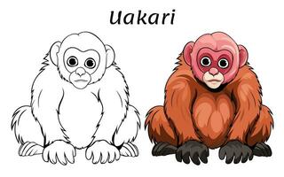 uakari heel schattig dier kleur boek baby dier illustratie vector