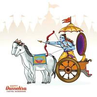 gelukkig dussehra festival viering vakantie kaart achtergrond vector