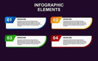 infographic element ontwerp met 4 kleurrijk stappen voor presentatie en bedrijf. infographic planning ontwerp voor presentaties. vector